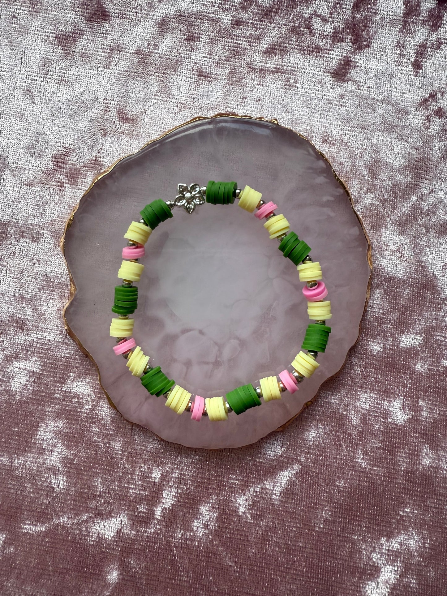 Clay beaded bracelet