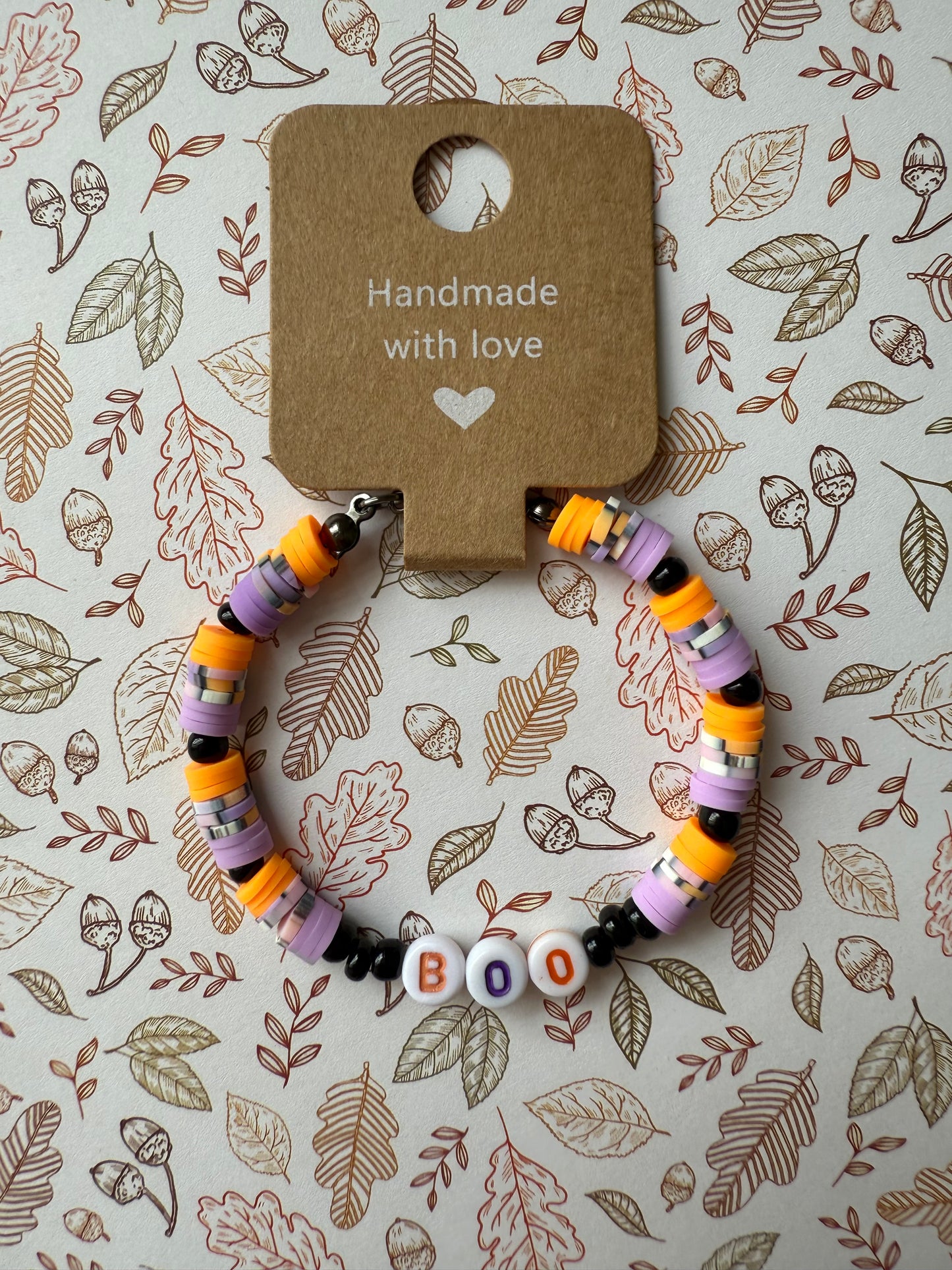 Halloween clay beaded bracelet