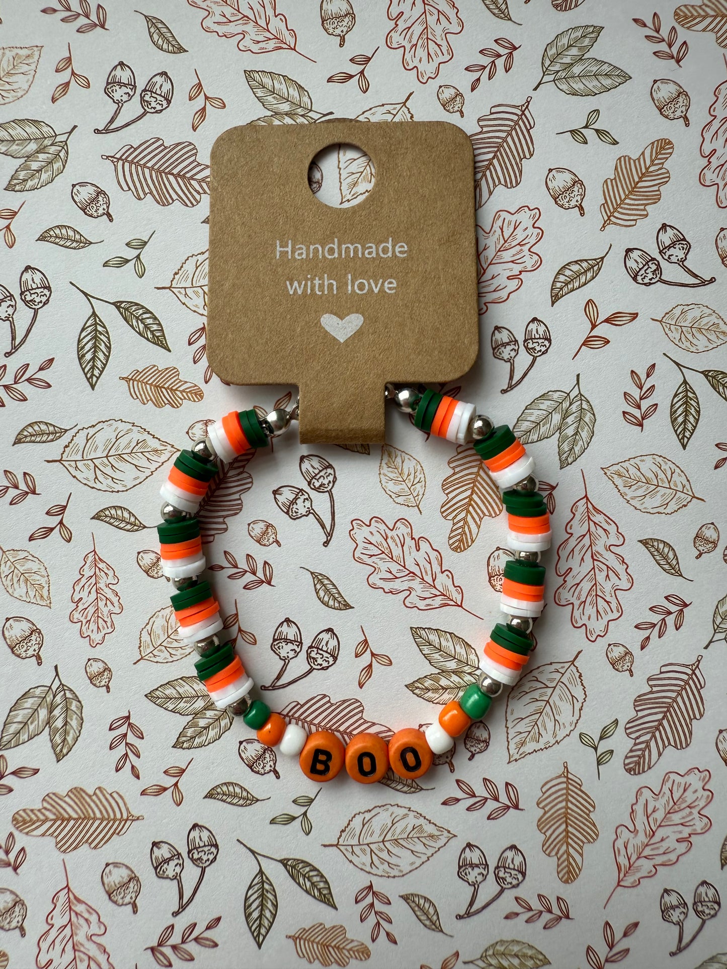 Halloween clay beaded bracelet