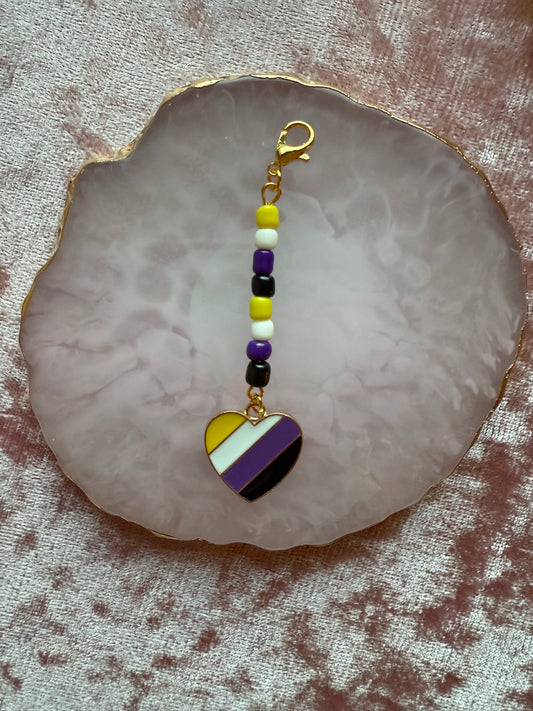 LGBTQIA+ 'Non-binary' flag charm