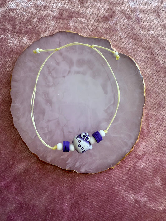 Adjustable wax cord bracelet