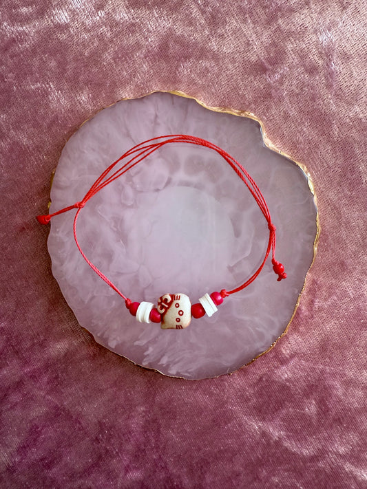 Adjustable wax cord bracelet