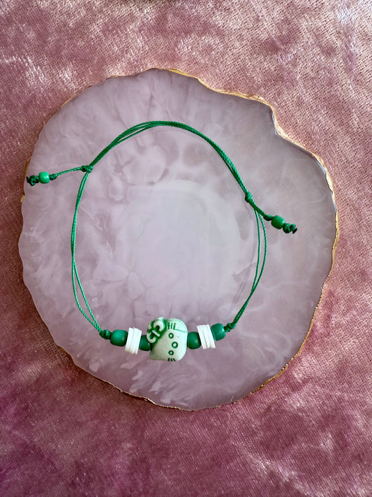 Adjustable wax cord bracelet