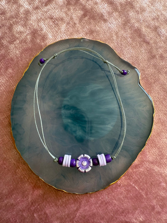 Adjustable wax cord bracelet