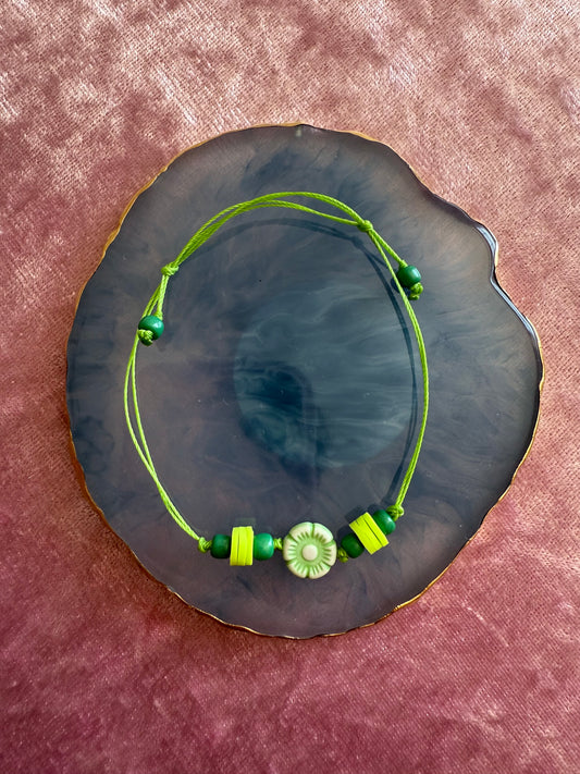 Adjustable wax cord bracelet