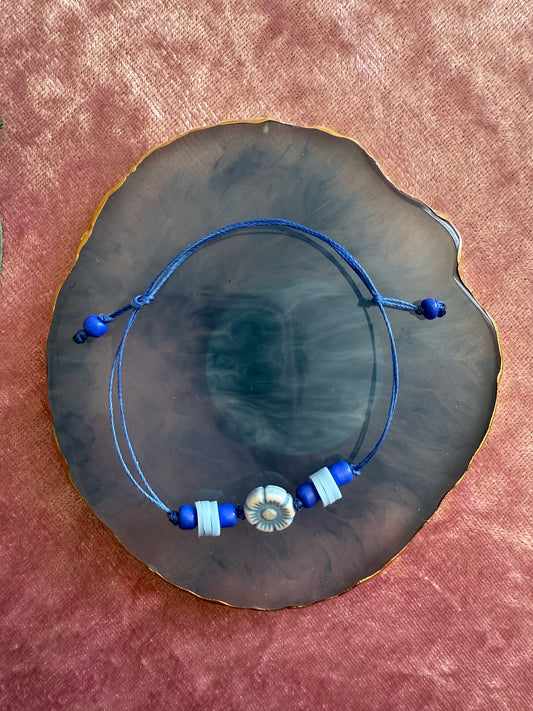 Adjustable wax cord bracelet