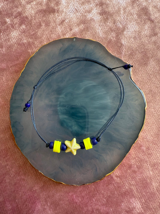 Adjustable wax cord bracelet