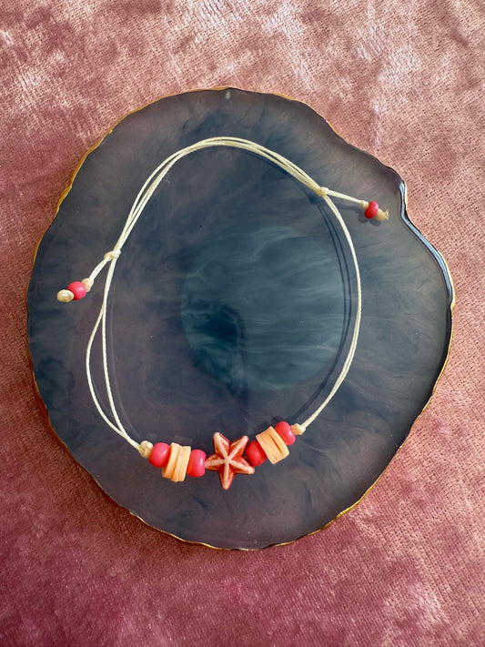 Adjustable wax cord bracelet