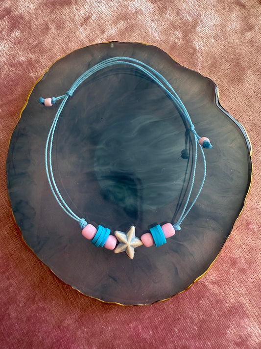 Adjustable wax cord bracelet