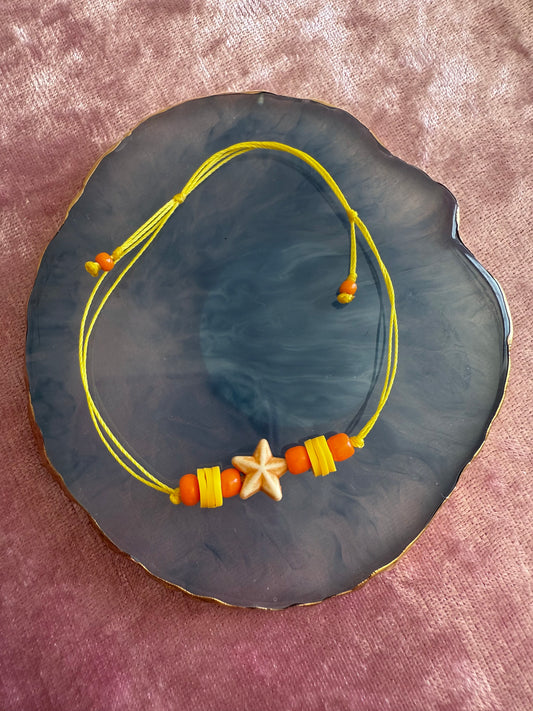 Adjustable wax cord bracelet