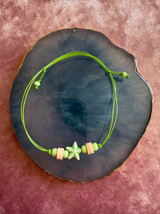 Adjustable wax cord bracelet