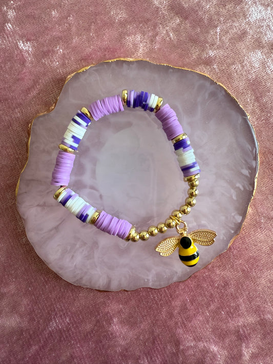 Purple clay beaded Bracelet