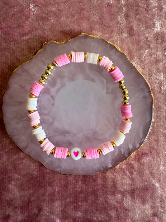 Light pink clay beaded Bracelet