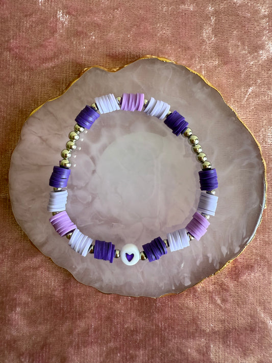 Purple clay beaded Bracelet