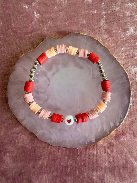 Red clay beaded Bracelet