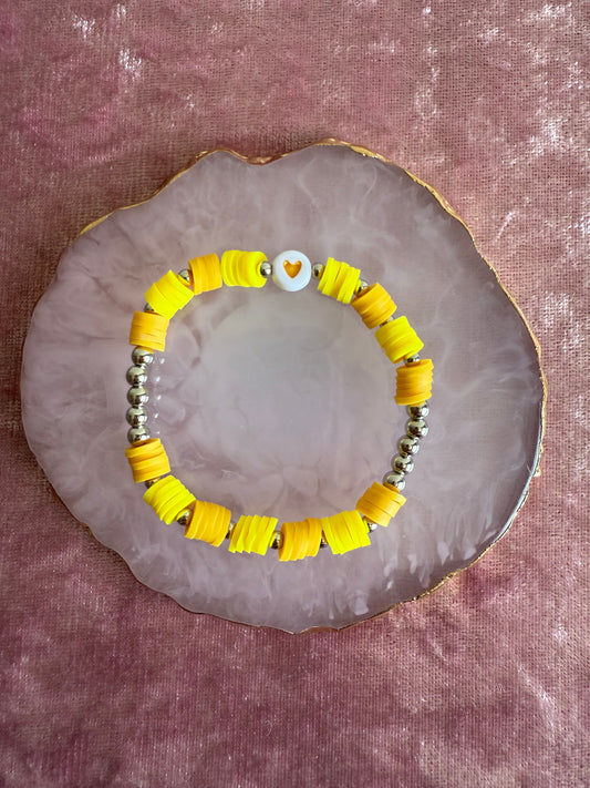 Yellow clay beaded Bracelet