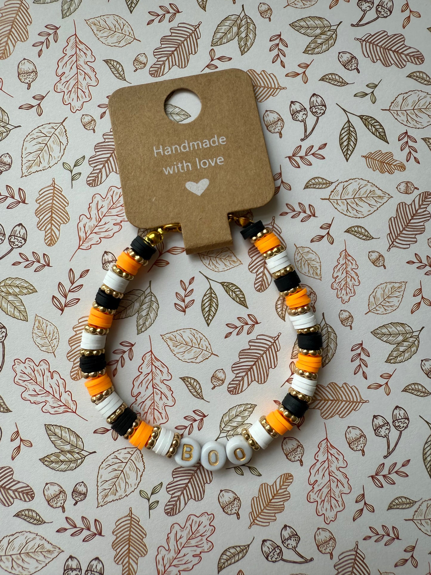 Halloween clay beaded bracelet