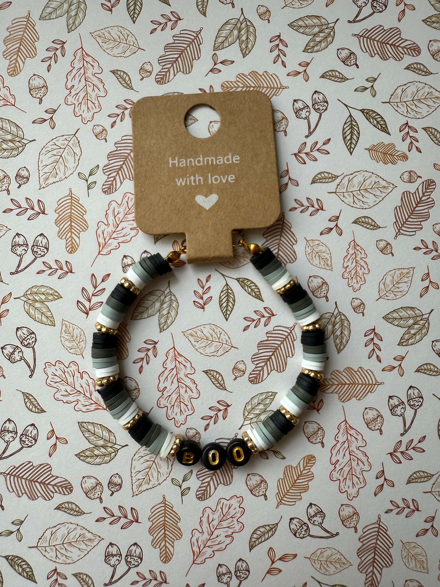 Halloween clay beaded bracelet