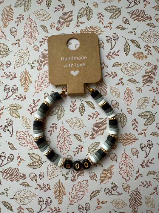 Halloween clay beaded bracelet