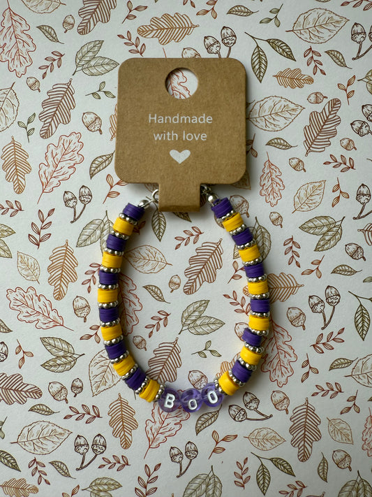 Halloween clay beaded bracelet