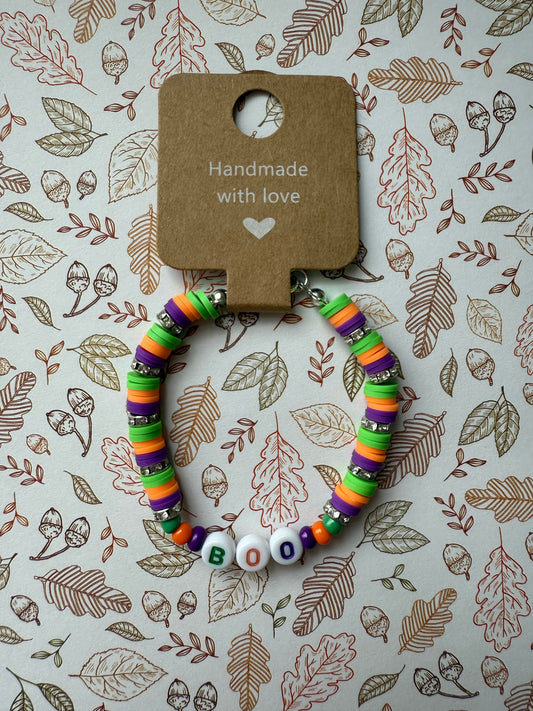 Halloween clay beaded bracelet