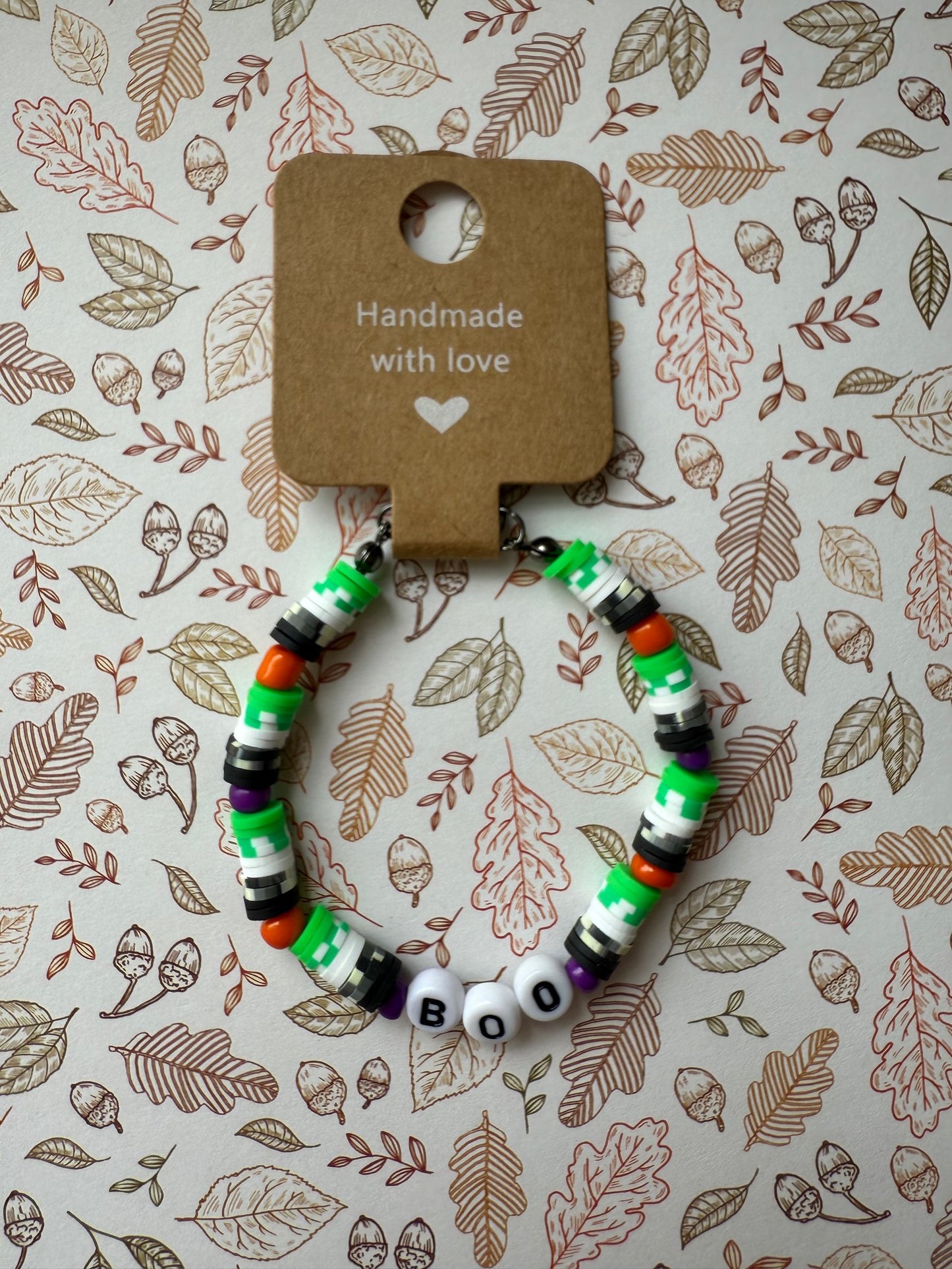 Halloween clay beaded bracelet