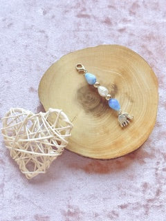 Blue beaded charm with Elephant